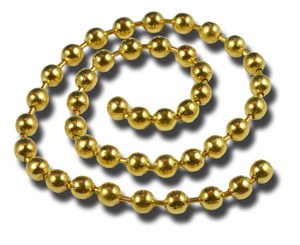 Hareline Bead Chain Eyes, Gold / Medium