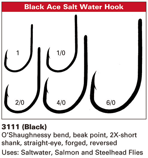 Daiichi 3111 Black Ace Saltwater Hook – Bow River Troutfitters