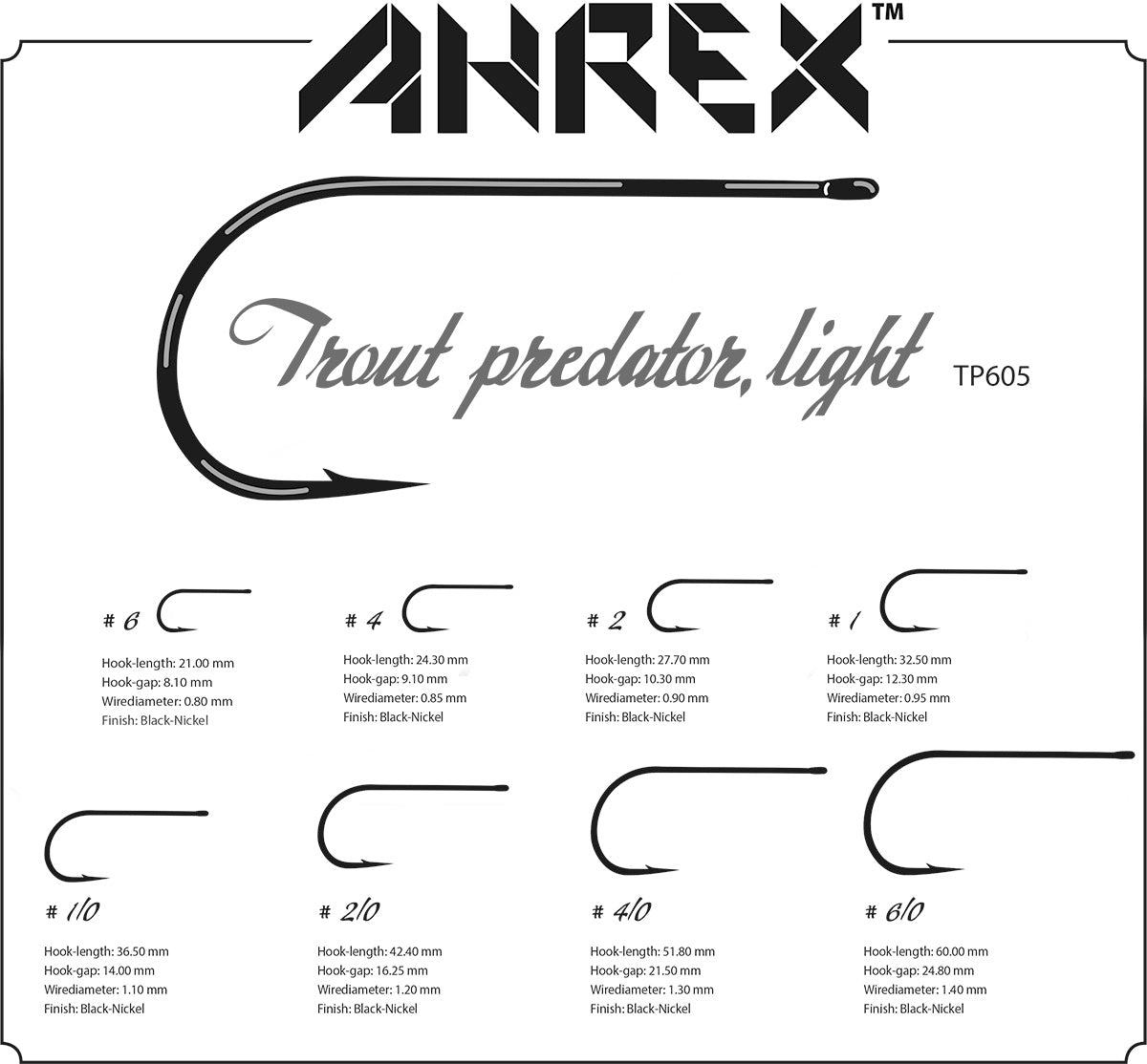 Ahrex TP605 Trout Predator Hooks