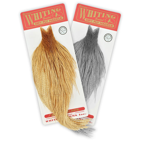 Whiting Farms Silver Dry Fly Hackle Rooster Cape