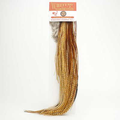 Whiting Farms Bronze Dry Fly Hackle 1/2 Rooster Saddle